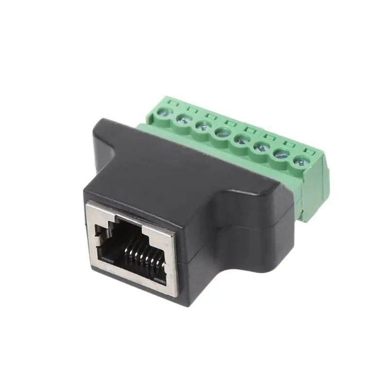 Nuevo 1 Uds rj45 macho a 8 pines adaptador de red de terminal de tornillo Rj45 hembra a bloque de terminales de tornillo conector 8p para CCTV DVR - imagen 4