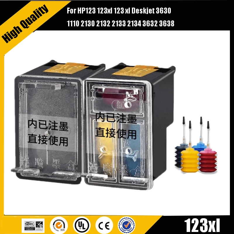 Einkshop-cartucho de tinta para impresora hp Deskjet 2620, recambio de tinta para impresora hp 123, HP123, Deskjet 2630, 2632, 2130, 2132, 2134, Officejet 383, 123XL