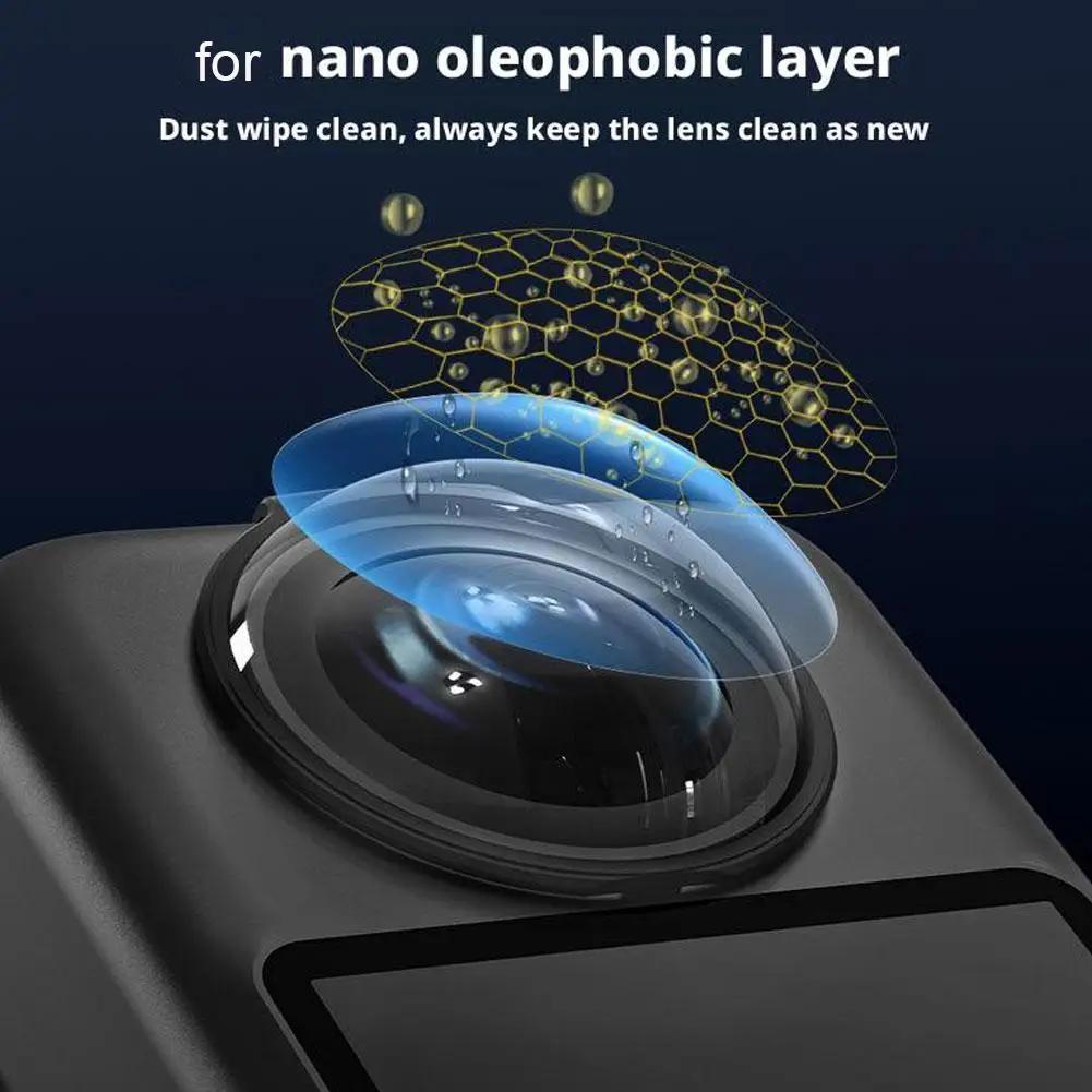 Protector de lente de vidrio óptico, Protector de lente antiarañazos, tapa de lente protectora extraíble para lente protectora de vidrio DJI Osmo 360