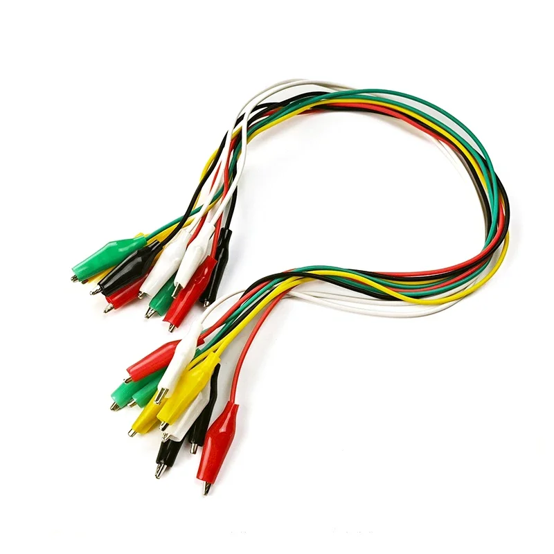 10 Uds Clip de cocodrilo Cables de cocodrilo de doble punta Clip de cocodrilo enchufe de alimentación cable de prueba conectar Cable de línea - imagen 4