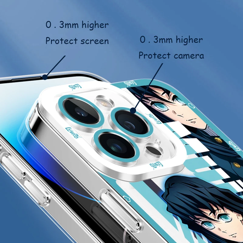 Funda blanda de Anime Demon Slayer para Realme 5 6 7 7i 8 8i 9 10 Pro Plus C11 C15 C20 C21 C21Y C31 C35 C55 GT Neo 2 Pro 5 SE transparente - imagen 3
