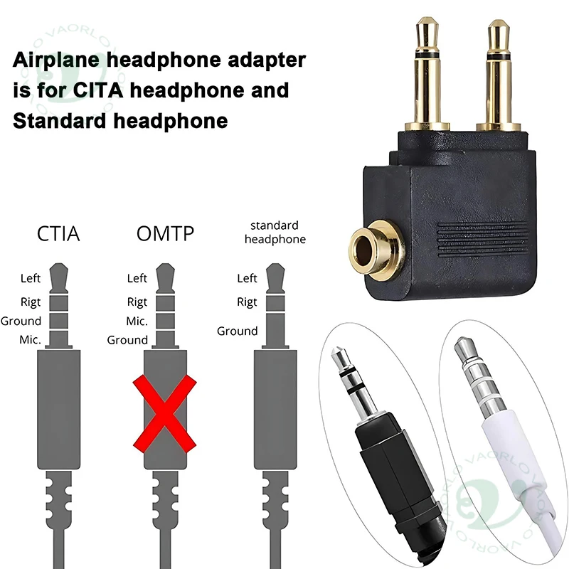 Adaptador de Audio para avión, 1-10 Uds., enchufe auxiliar de 3,5mm, auriculares para avión, convertidor de Audio para aerolínea, auriculares de viaje, venta al por mayor - imagen 3