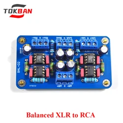 TOKBAN Entrada XLR balanceada de 2 canales a placa de salida RCA para amplificador de audio HIFI