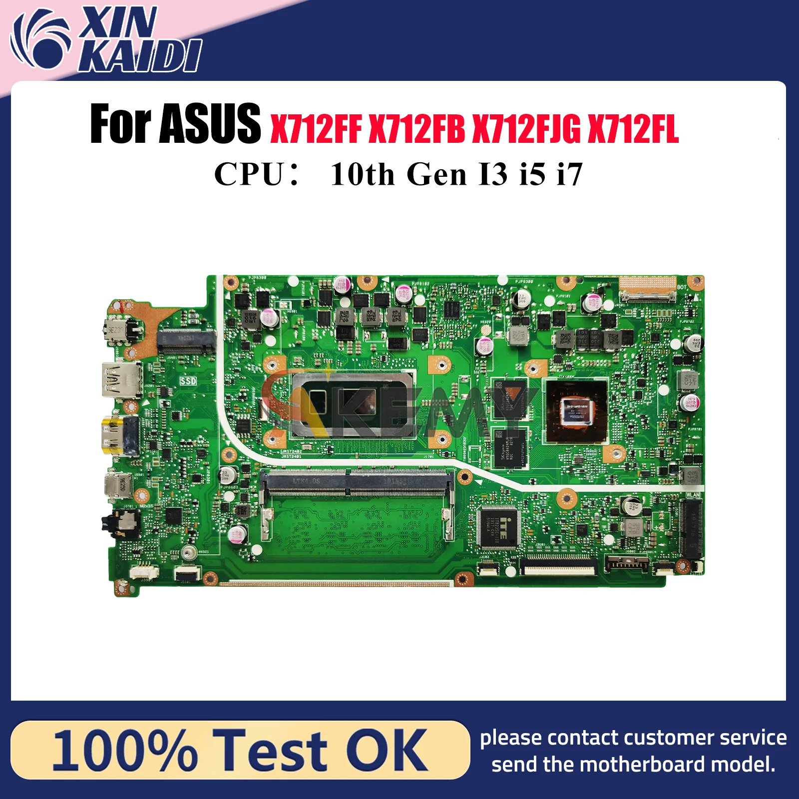 Placa base para ordenador portátil X712FF para ASUS X712FLC V712F F712F X712FJ X712FF S712F K712F X712FB X712F A712F placa base 10. a generación I3 i5 i7