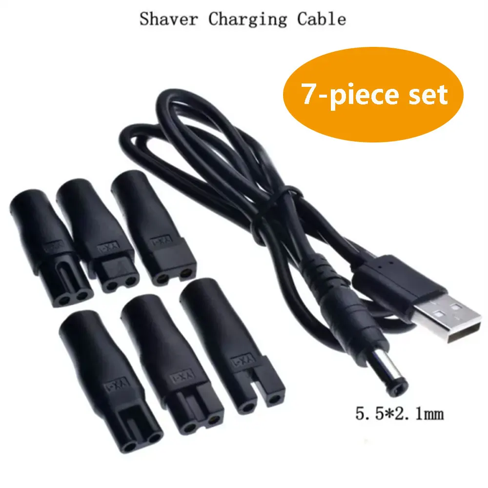 Juego Universal de 7 piezas de cable de alimentación, cargador de repuesto de 5V, Cable adaptador USB adecuado para todo tipo de cortapelos eléctricos - imagen 3
