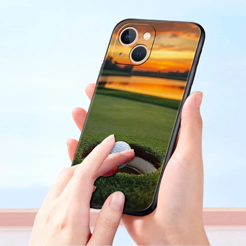 Funda de teléfono de lujo para deportes de Golf, funda negra de TPU suave para iPhone 17 Air 16 Plus 13 15 14 12 11 Pro MAX 7 8 SE - imagen 5
