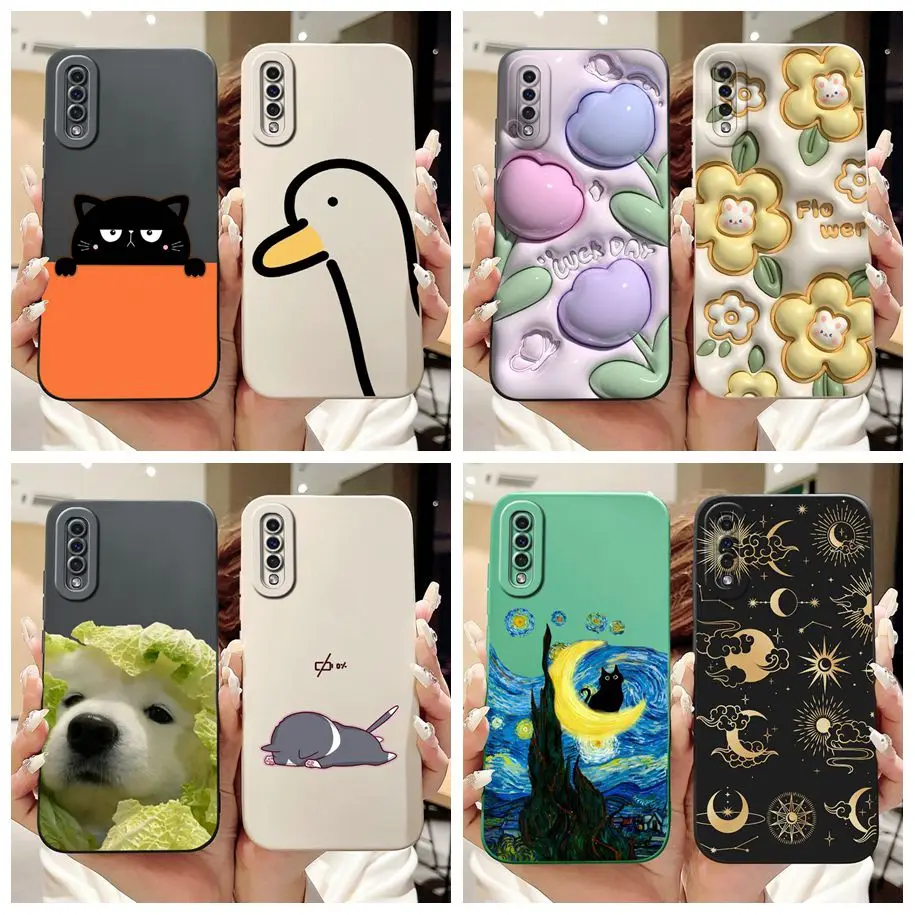 Para Samsung Galaxy A50 Funda SM-A505F Funda a prueba de golpes Funda de silicona suave pintada a la moda para Samsung A30S A50S A507F A307F Capa