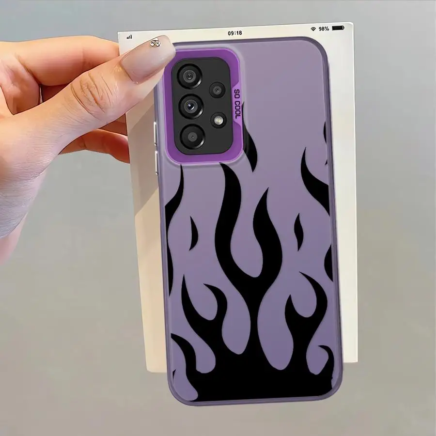 Funda trasera de teléfono para Samsung Galaxy A14 A04e A03 A11 A15 A16 A02 A13 A20s A06 A50 A12 interesante fuego - imagen 5
