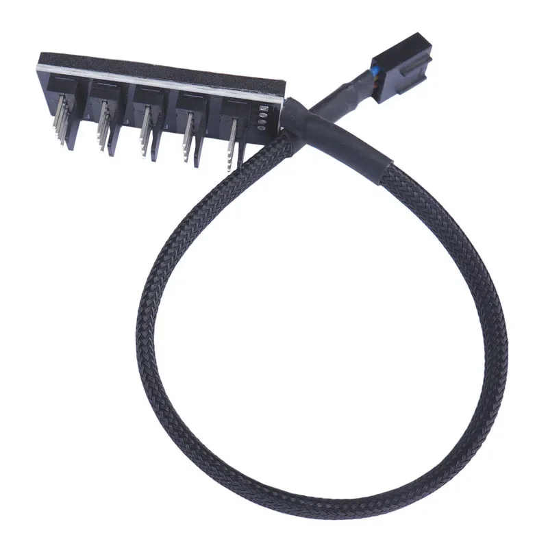 Cable de alimentación divisor de concentrador de ventilador PWM de 4 pines, Cable de extensión de carcasa de refrigeración de CPU de PC de 1 a 5 vías para carcasa de ordenador ATX de 4 pines y 3 pines - imagen 5