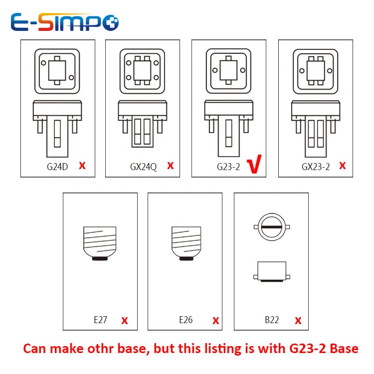 Lámpara LED giratoria de 7W y 2 pines para techo, lámpara Horizontal de 5,7 ", 6000k, G23-2, 13W, CFL, retroadaptación de enchufe lateral - imagen 5