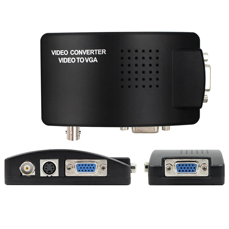 Adaptador de PC convertidor de vídeo de entrada BNC a VGA S-Video con cable CC salida VGA a VGA - imagen 3