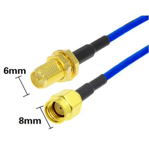 Cable Coaxial RF RP-SMA/SMA macho a conector macho SMA Cable RG405 086 Cable de prueba de alta frecuencia 50ohm - imagen 2