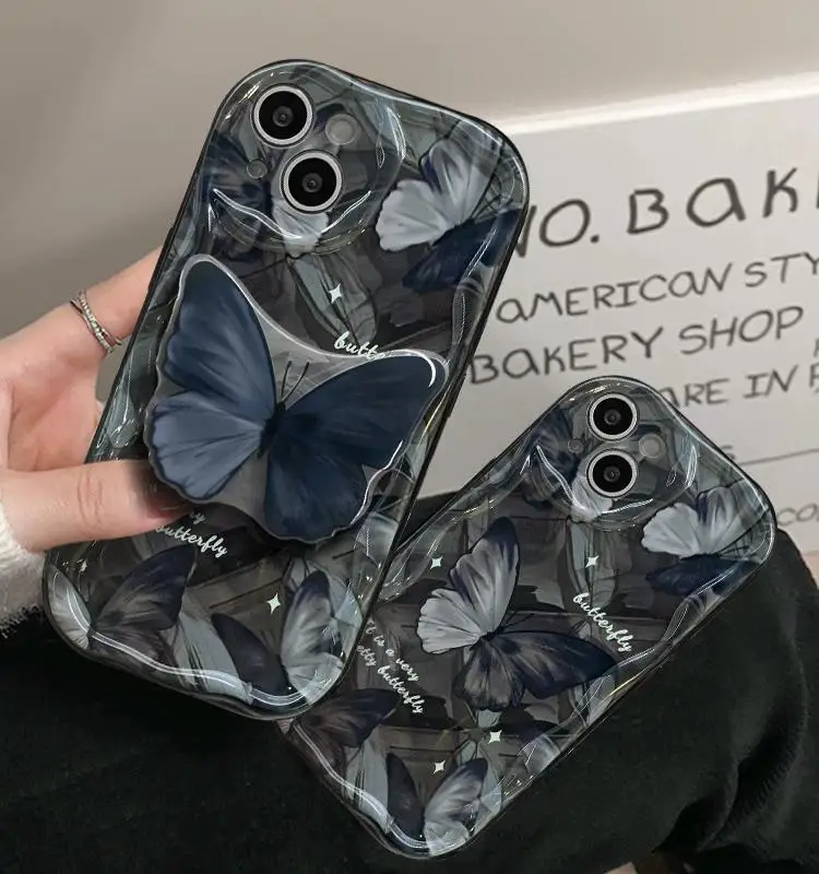 Funda 3D con soporte de mariposa y flores para Xiaomi, carcasa para POCO X5, X3, X6 Pro, X4, NFC, F3, F4, X4, GT, M3, M4, M6 Pro, MI 12, 11 Lite, 5G, NE, 12T, 14 - imagen 4