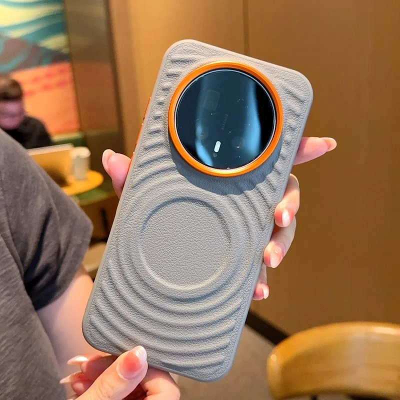 Para Honor Magic 8, 8 Pro funda magnética ELVEV moda patrón ondulado PU cuero duro PC cubierta de teléfono con succión - imagen 2