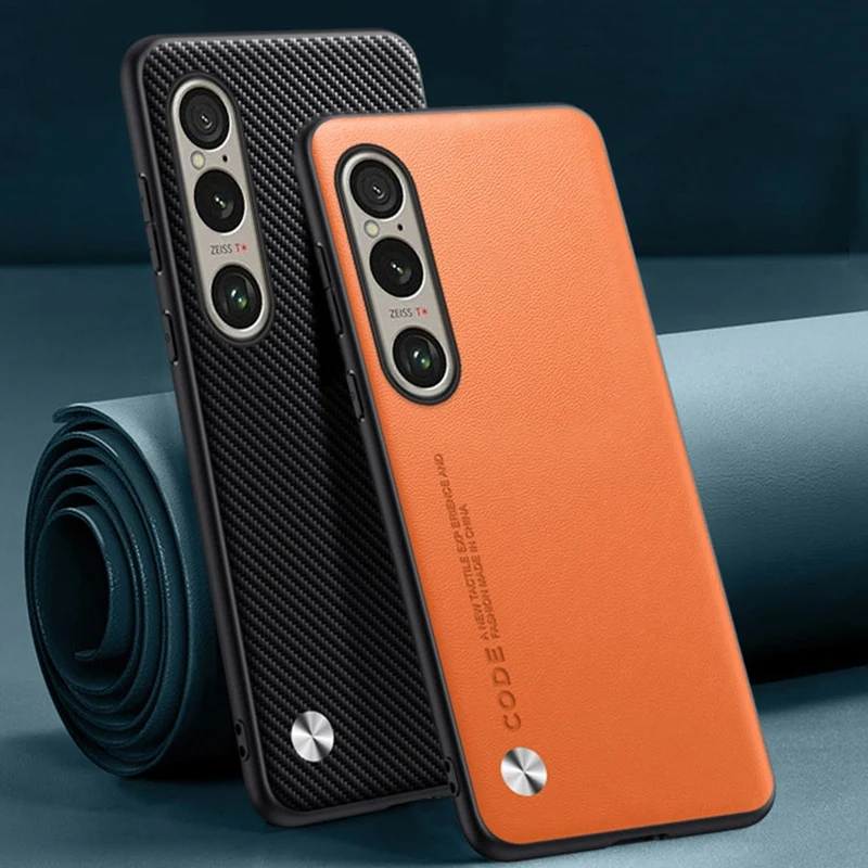 Funda de cuero PU de lujo para Sony Xperia 1 VI 1 VII, funda trasera de silicona a prueba de golpes, funda de teléfono con protección para Sony Xperia 1 IV 1 V