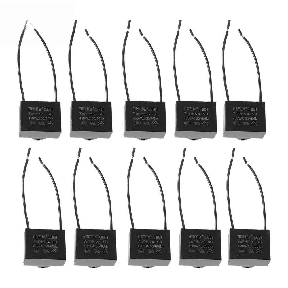 1/5 Uds CBB61 condensadores 450V condensadores de arranque de ventilador 0,8-10UF condensadores de funcionamiento CBB para motores de ventilador equipos eléctricos - imagen 5