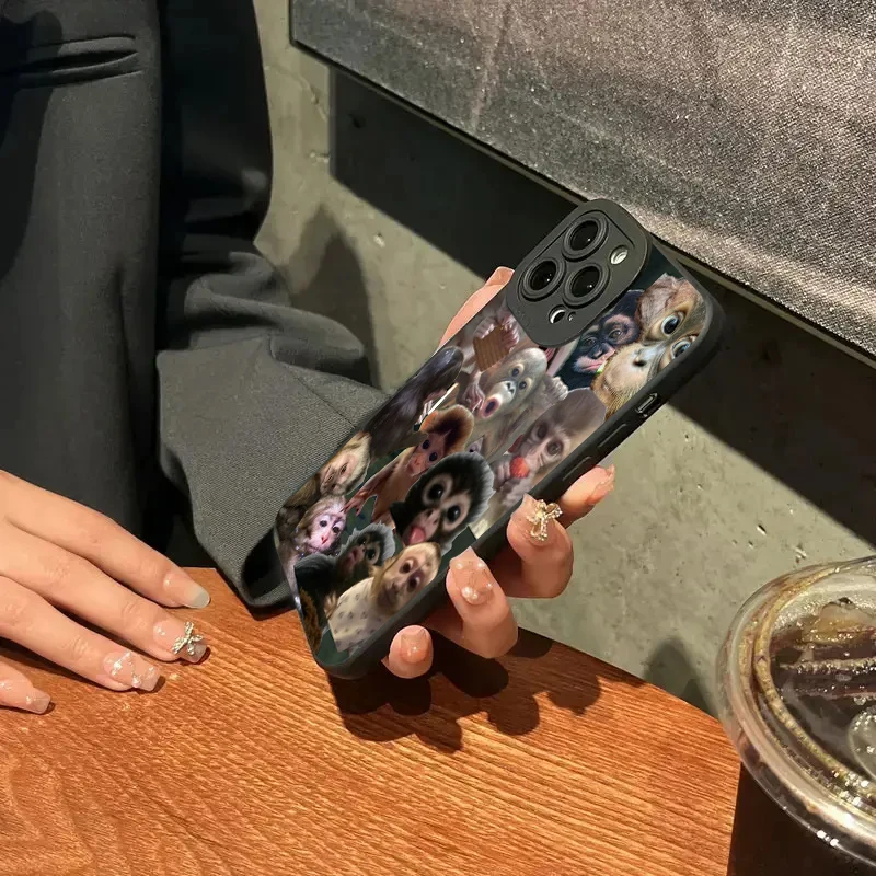 Funda de teléfono de silicona con mono divertido para iPhone 16 15 Pro Max 14 13 12 11 Pro 7 8 Plus 16E XR X XS SE 2020, funda suave a prueba de golpes - imagen 5