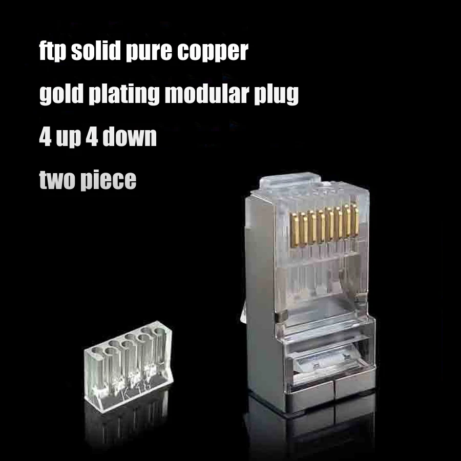 Xintylink-enchufe de cable ethernet, conector rj45, barra de carga cat6 8P8C, terminales blindados de metal, red chapada en oro, modular, 50 Uds. - imagen 5