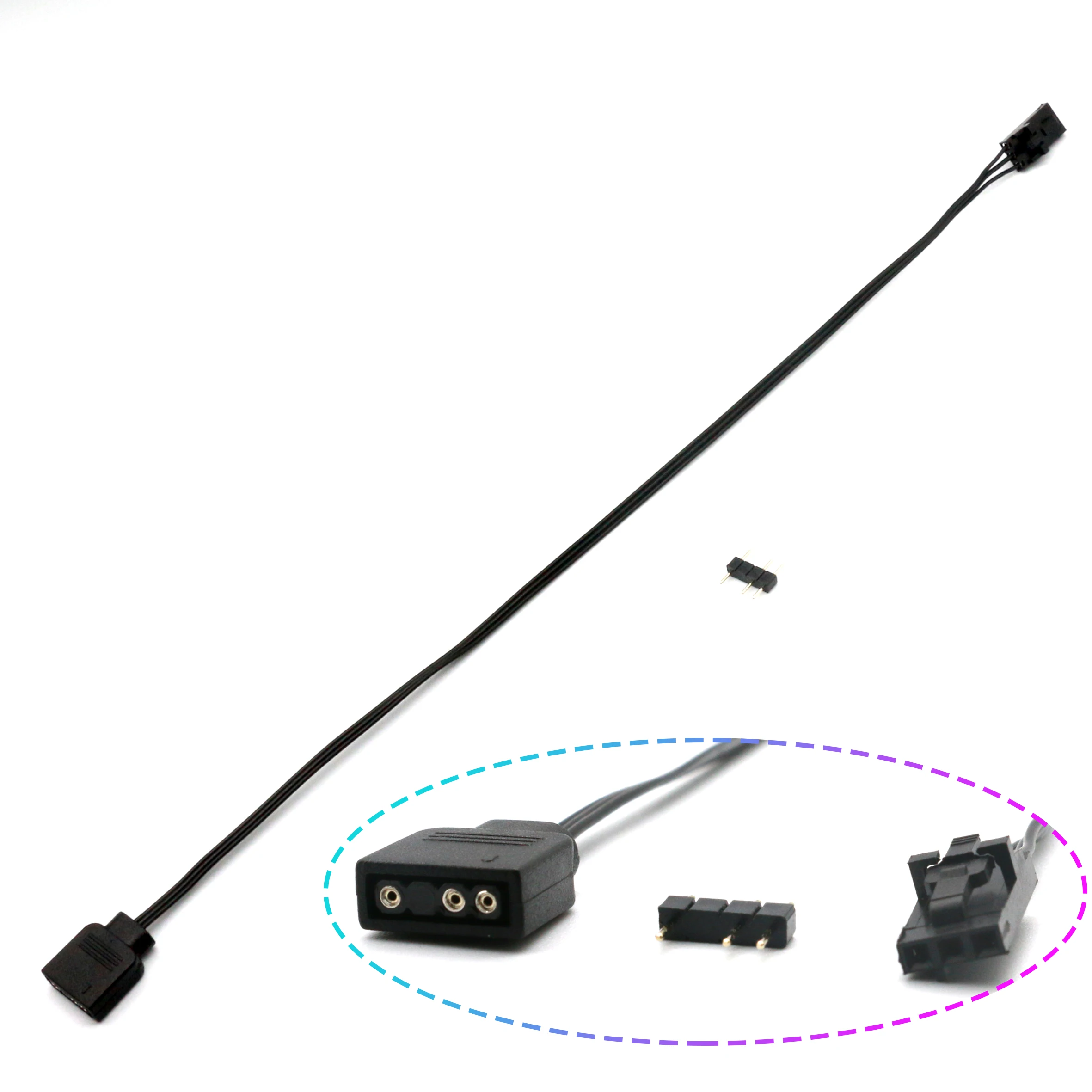 Cable adaptador de 25cm para Corsair RGB, Conector de 4 pines a ARGB estándar, 3 pines, 5V