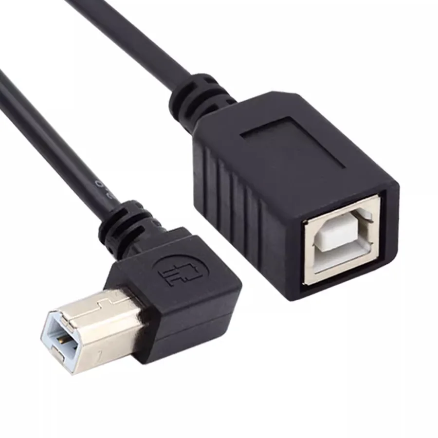 Cable USB Macho a Hembra Tipo B 90° Extensión Impresora Escáner 25 cm - imagen 4