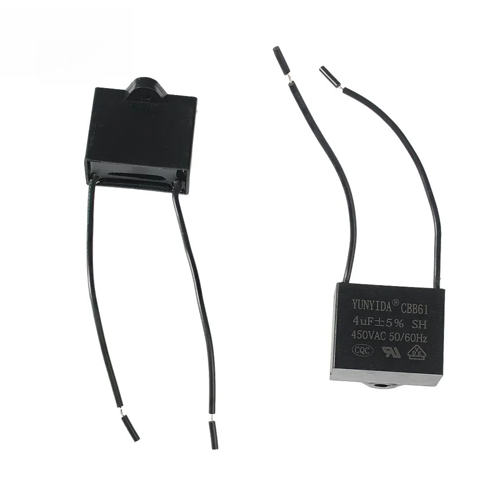 1/5 Uds CBB61 condensadores 450V condensadores de arranque de ventilador 0,8-10UF condensadores de funcionamiento CBB para motores de ventilador equipos eléctricos - imagen 2