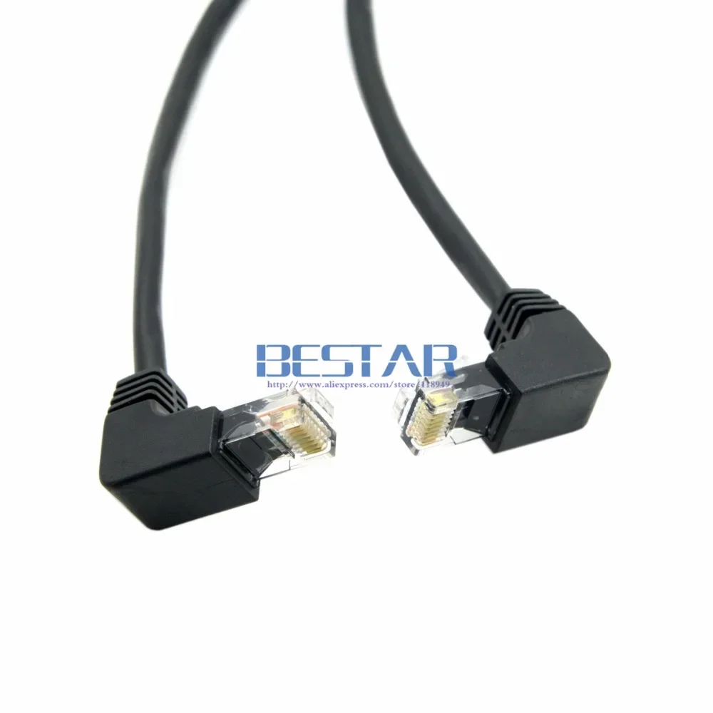 Angular hacia abajo 90 grados 8P8C FTP STP UTP Cat 5e macho a macho Lan Ethernet Cable de conexión de red 2m 6 pies - imagen 5