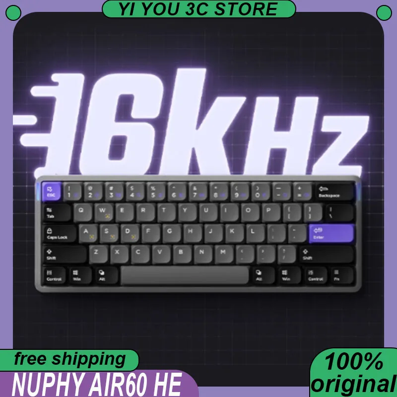 NuPhy Air60 HE Teclado mecánico eje magnético enano gatillo rápido 0,01mm precisión PC Esports teclados para juegos de portátiles