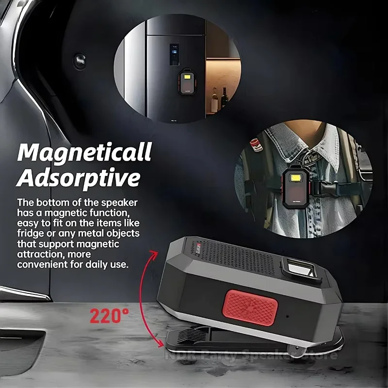 Mini altavoces Bluetooth portátiles para exteriores, atracción magnética con abrazadera Ip67, altavoz impermeable, luz, equipo de Camping, regalos - imagen 2