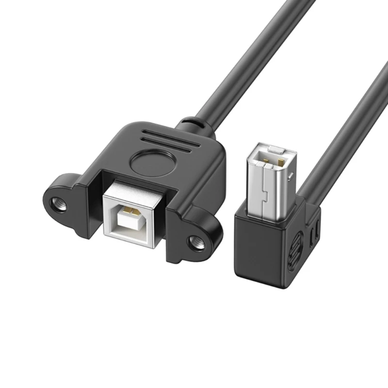 Cable de extensión USB 2,0 B macho a USB B hembra para impresora, montaje en Panel, izquierda/arriba/abajo/ángulo derecho, 90 grados, agujero de tornillo - imagen 4