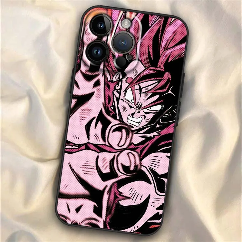Funda Art D-Dragon Ball Cool Saiyan para Apple iPhone 16 15 14 13 12 11 XS X Mini Plus Pro Max funda de teléfono negra - imagen 4