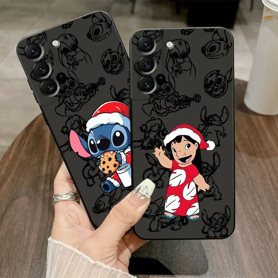 Funda de teléfono suave negra con puntada de dibujos animados de Navidad para Samsung Galaxy A25 A71 A26 A72 A36 A24 A55 A41 A23 A53 A22 A52 A51 - imagen 3