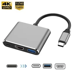 Hub USB-C 3 en 1 con HDMI 4K y USB 3.0 para MacBook Air
