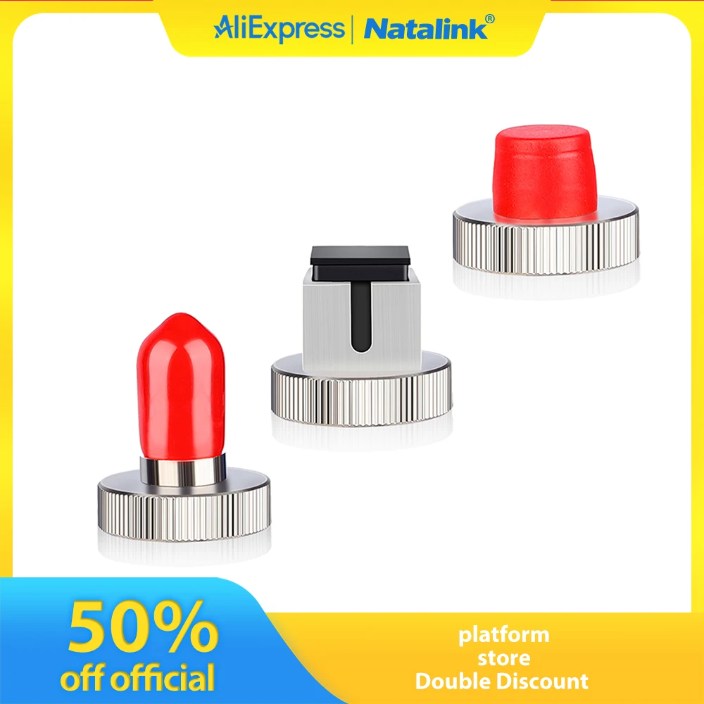Natalink FC LC ST medidor de potencia óptica adaptador FC para pluma roja tapa de Metal Kit de conector de fibra óptica conversión de medidor de potencia óptica