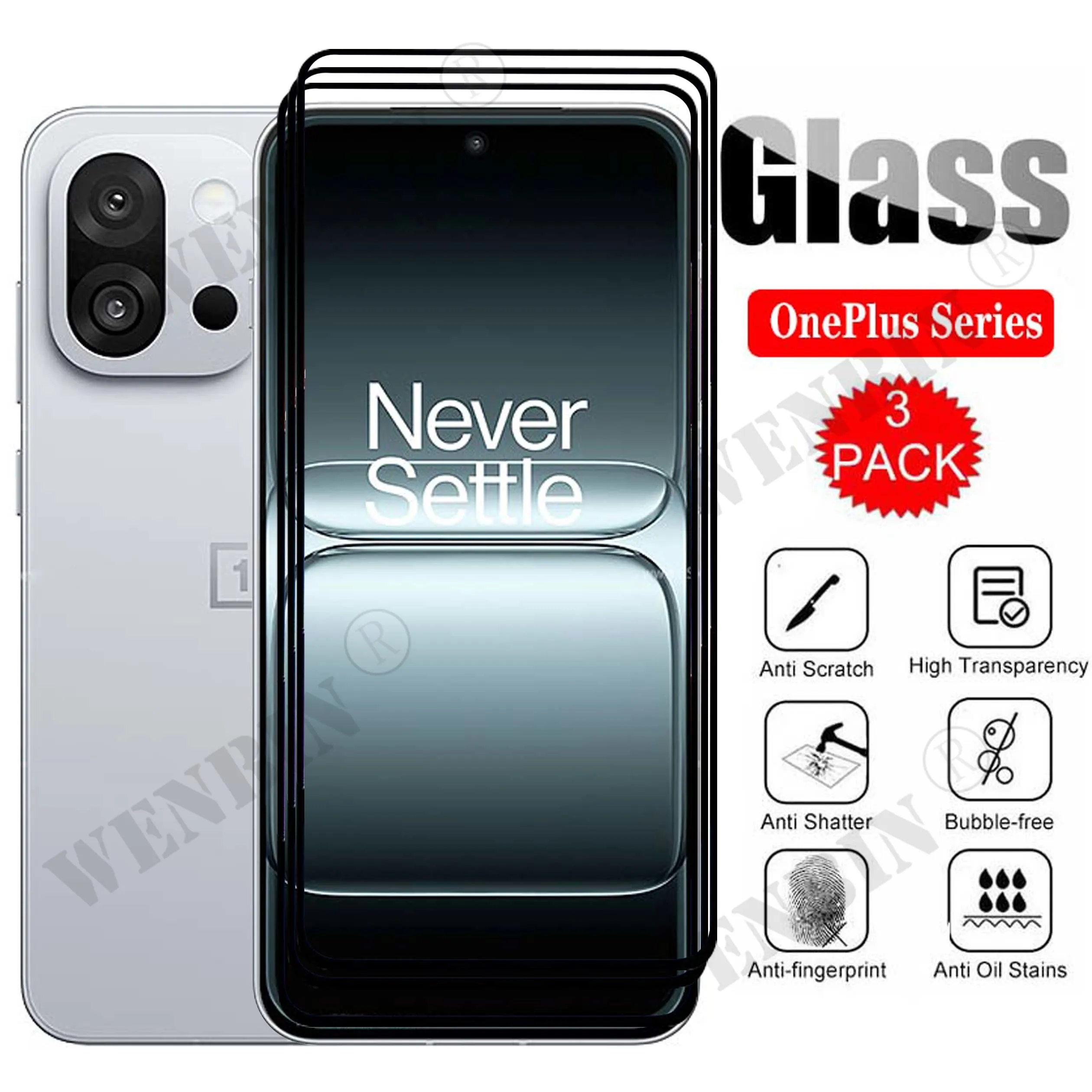 3 uds vidrio templado para OnePlus 15 13T 13 Protector de pantalla para OnePlus 13T 12 11 vidrio Protector completo