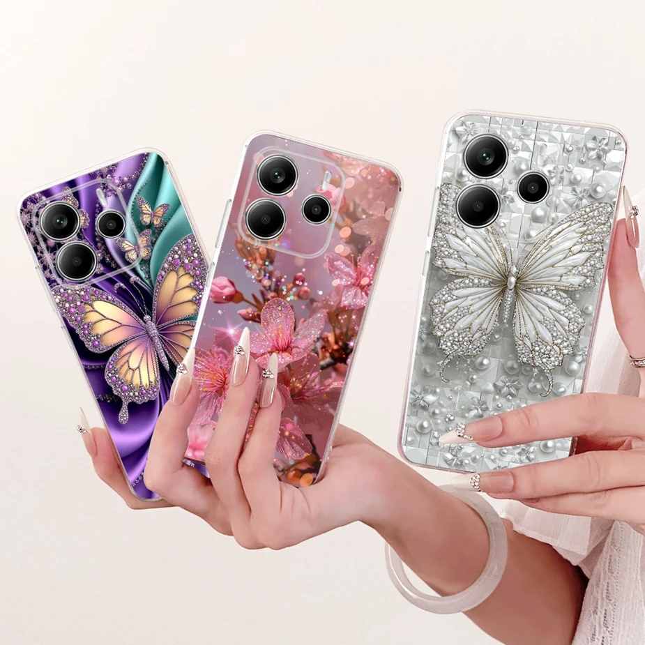 Para Xiaomi Redmi Note 14 4G funda Note14 5G funda pintada de lujo funda de silicona suave para Redmi Note 14 EU Note14 carcasa europea 4G - imagen 3