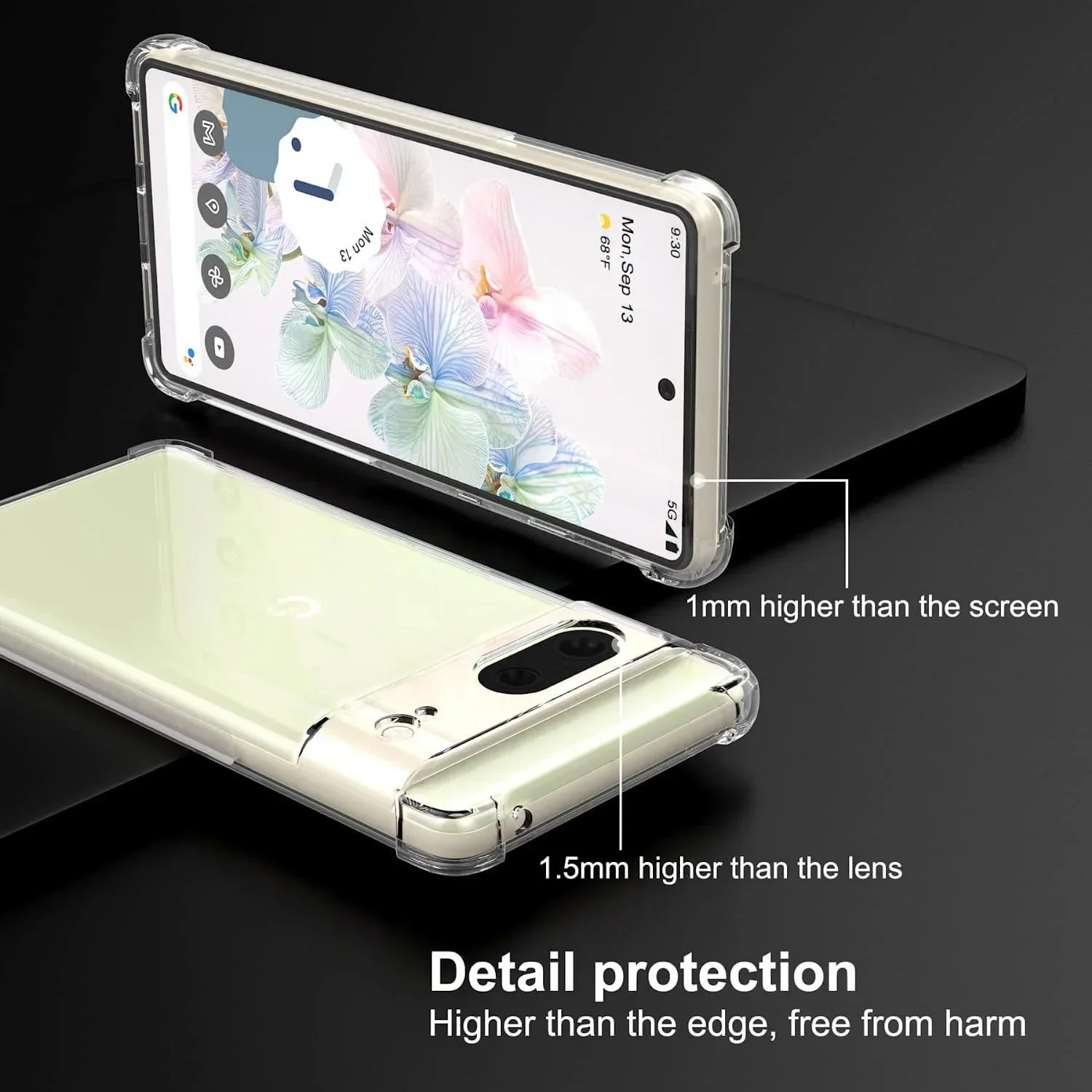 Funda de teléfono transparente suave Airbag para Google Pixel 9, 8, 8a, 7, 7a, 6, 6a Pro, 9Pro, 8Pro, 7Pro, 6Pro, 5G, funda protectora trasera de silicona a prueba de golpes - imagen 5