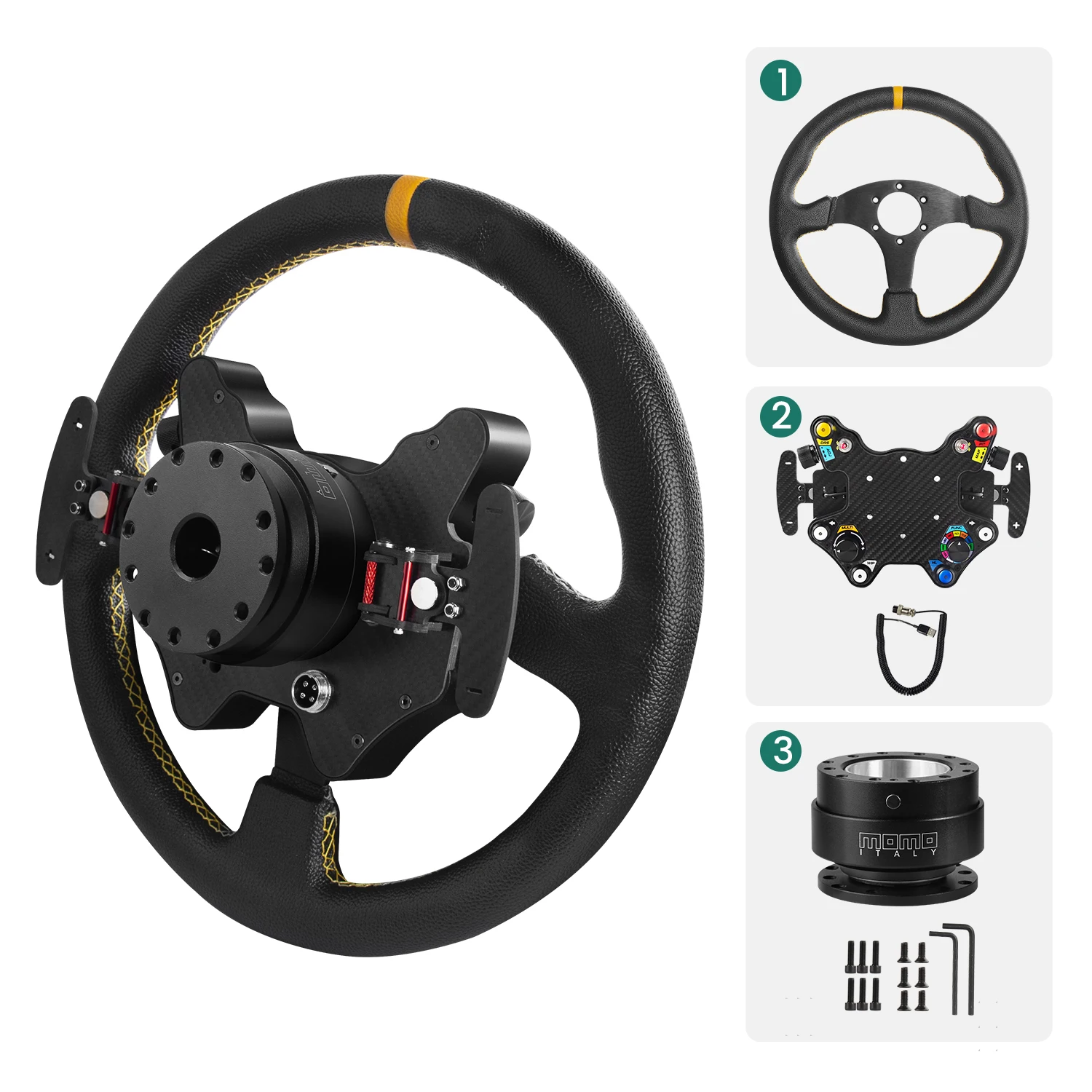 Simracing steering wheel control PC racing wheel  led button  joystick gaming paddle shifter for logitech g29 thrustmaster th8a - imagen 3