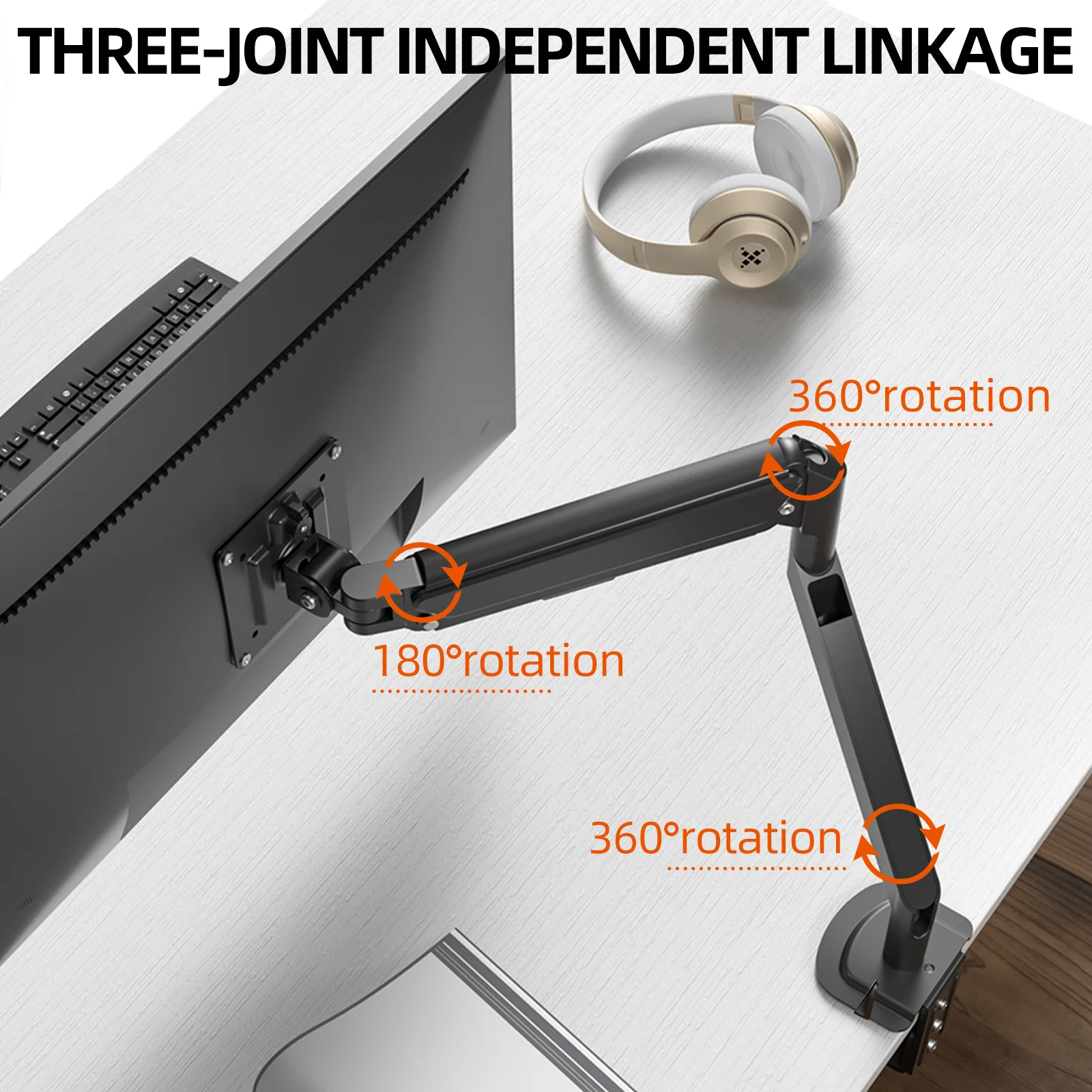 HILLPORT 17-36 "Soporte de Monitor brazo de escritorio LED LCD resorte de Gas montaje de movimiento completo soporte de inclinación de PC soporte 2-9kg M3 - imagen 5