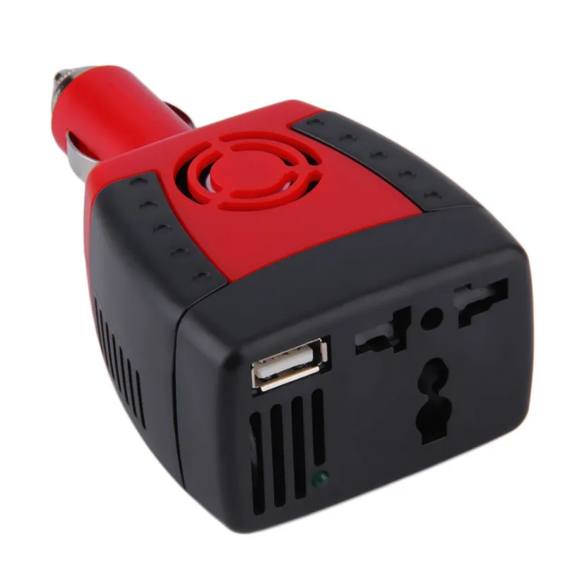 Inversor de corriente portátil para coche, convertidor de voltaje automático, adaptador multifuncional, Cargador USB, 12V a 220V - imagen 3