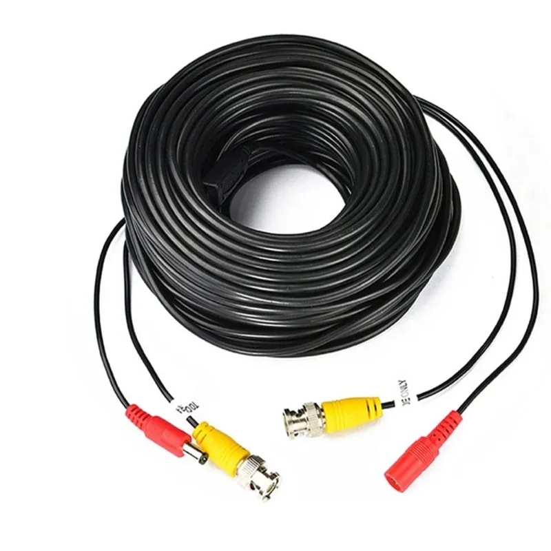 Conector BNC + CC de 5-50m, Cable CCTV BNC 2 en 1, Cable de vídeo BNC, cámara CCTV de seguridad, alimentación CC, cable de sistema DVR de vigilancia AHD CVI