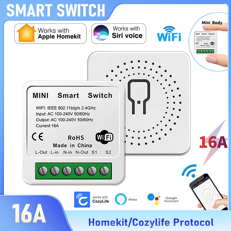 HomeKit Smart Switch Diseño oculto: control remoto por voz por aplicación, función de temporizador de control dual, dispositivo de conmutación oculto