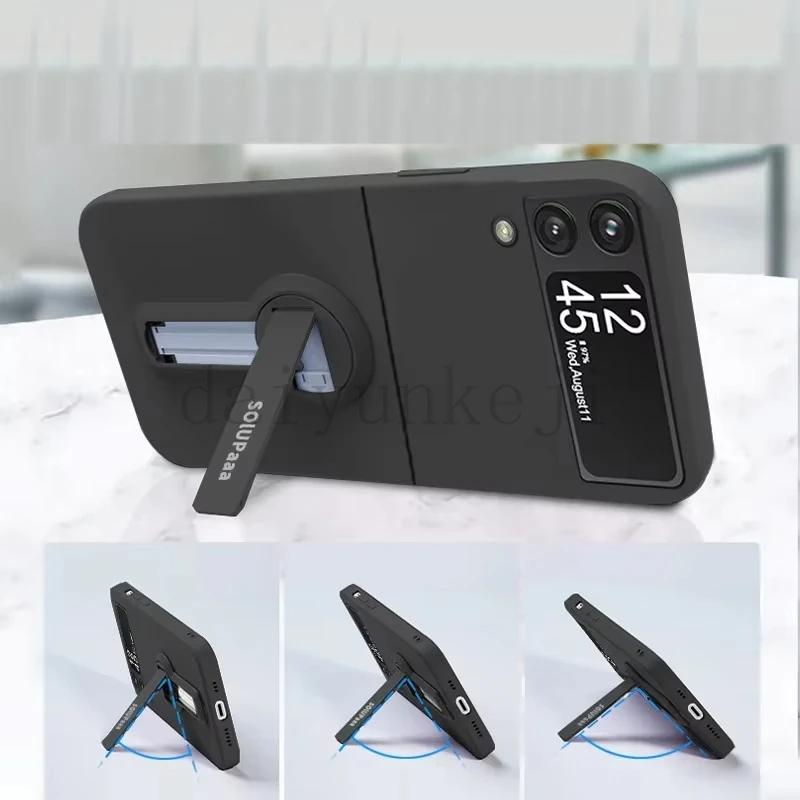Funda de teléfono para Samsung Z Flip ZFlip 4, 3, 5, 6, w23, funda rígida plegable con soporte para Galaxy ZFlip3, ZFlip4, ZFlip5, Zflip6 - imagen 3