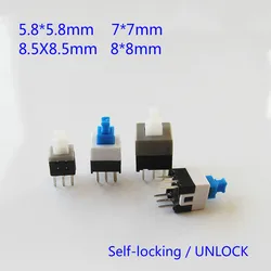 Interruptor de Botón Microswitch 6 Pines - Autobloqueo 5,8-8,5mm