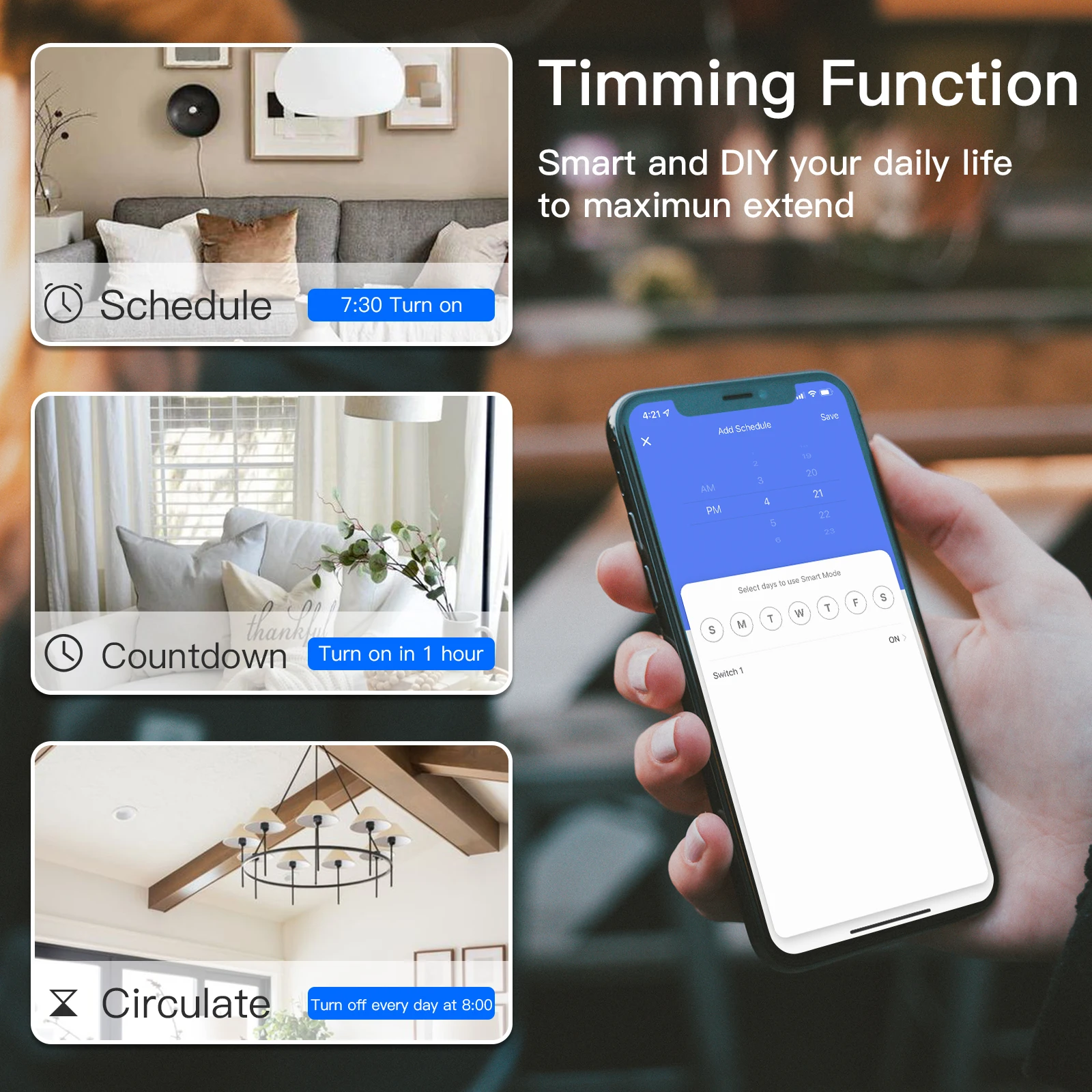 BSEED interruptores de pared Zigbee, interruptor de luz táctil de 1/2/3 entradas con toma de corriente inteligente, Control por aplicación Google Alexa Tuya, No Neutral - imagen 5