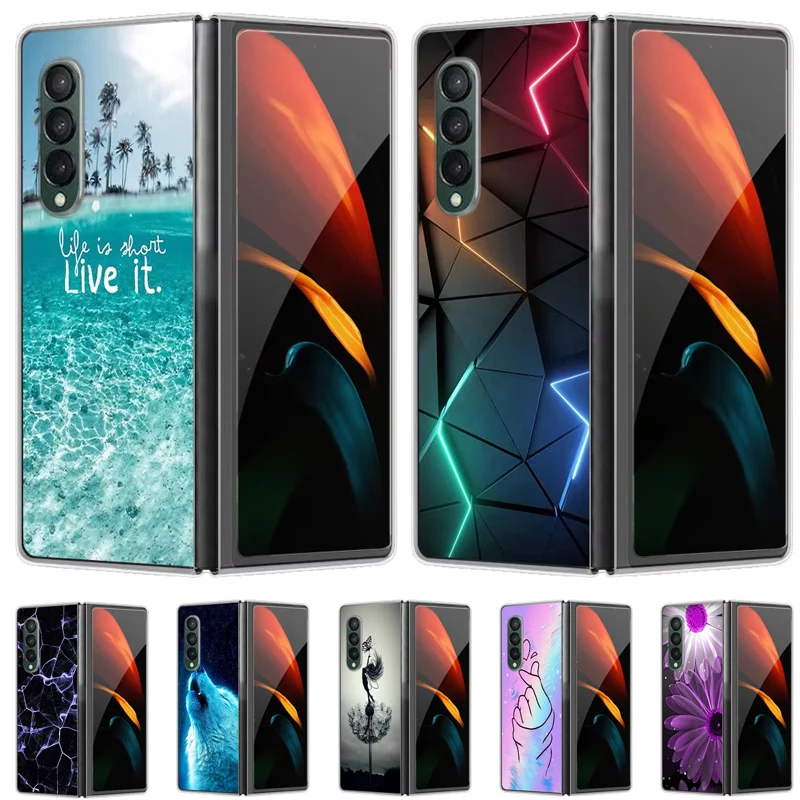 Para Samsung Z Fold 5 funda bonita de moda dura transparente para teléfono Samsung Galaxy Z Fold5 5G ZFold 4 6 5G carcasa protectora ZFold6
