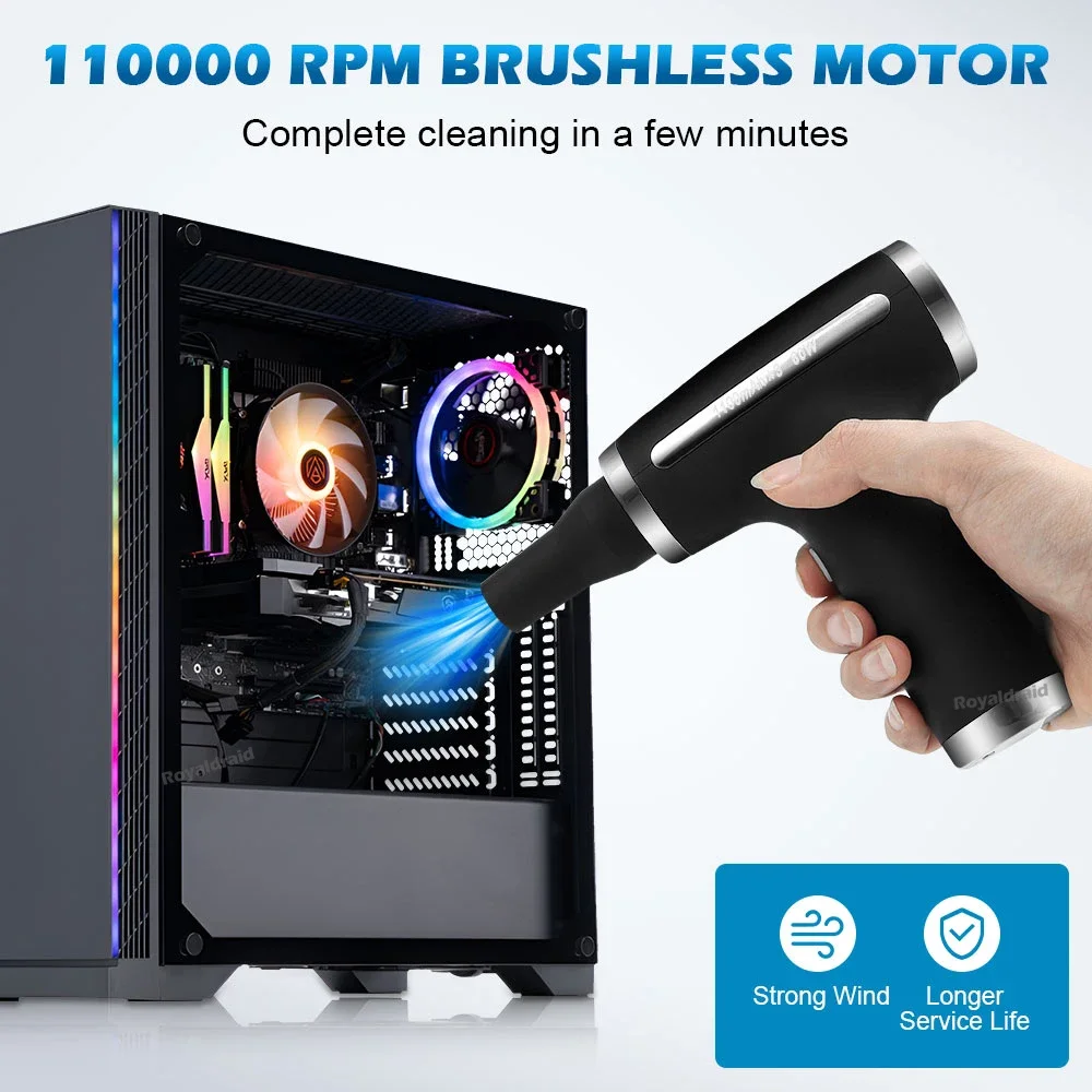 Plumero de aire multifunción, limpiador potente portátil inalámbrico para deportes al aire libre, secador de pelo de alta velocidad para Switch/Xbox/PS4/PS5 - imagen 5