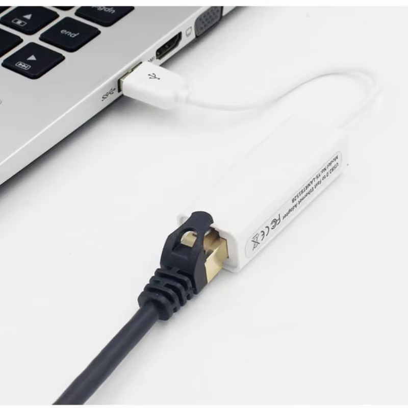 Adaptador Ethernet USB 2.0 a RJ45 Blanco para PC Portátil y tableta