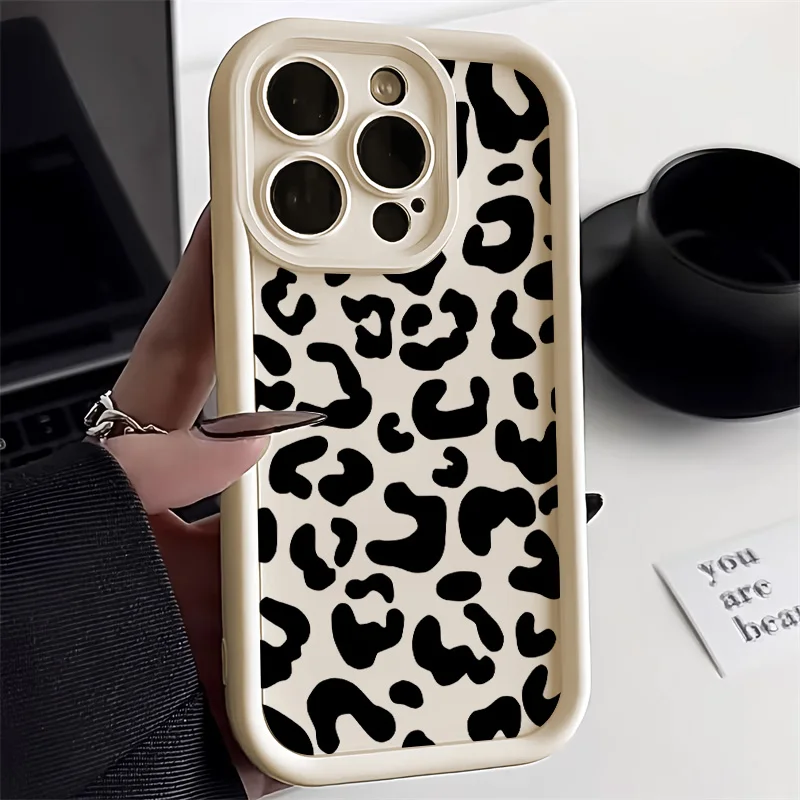 Funda de teléfono con estampado de leopardo para iPhone 11, Fundas de silicona para Iphone 16 17 Pro Max 13 14 15 12 7 8 Plus Air XS X SE 16promax - imagen 2