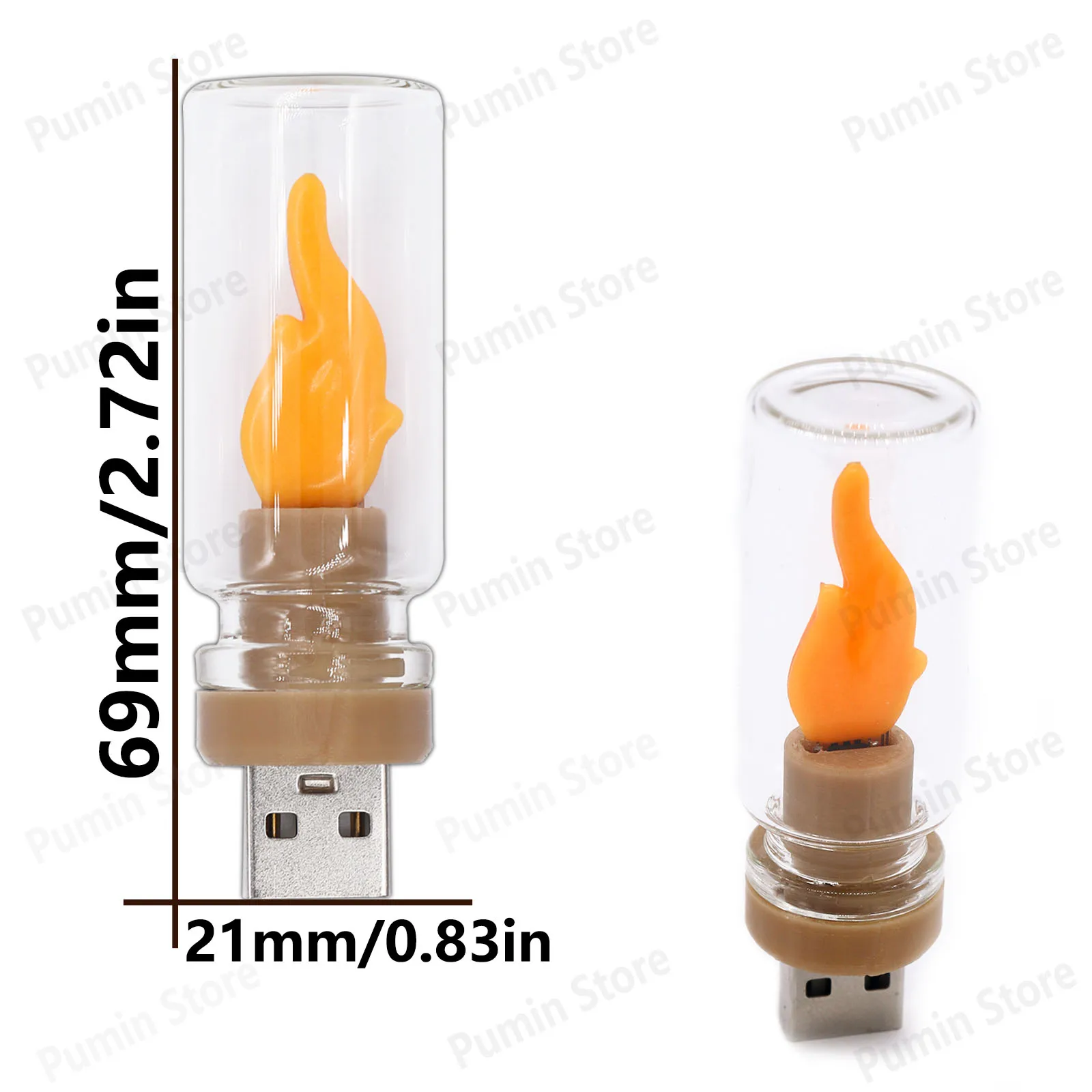 Interfaces LED USB de 5V, vela Retro amarilla cálida, bombilla de llama, luz nocturna, luz de ambiente para fuente de alimentación portátil y portátil - imagen 5