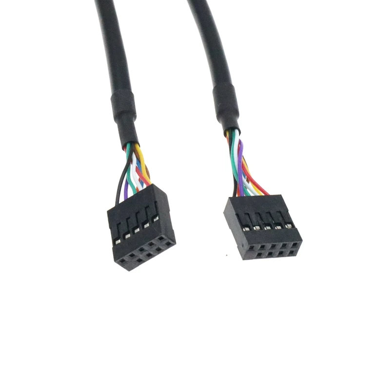Para placa base de chasis 30cm/50cm USB 2,0 9 pines hembra a hembra Cable de cabecera de placa base interna - imagen 2
